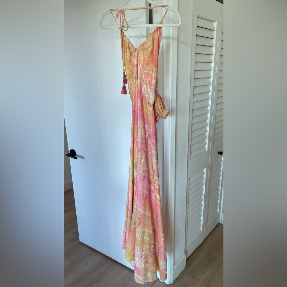 Sleeveless Maxi Dress in Pink & Peach